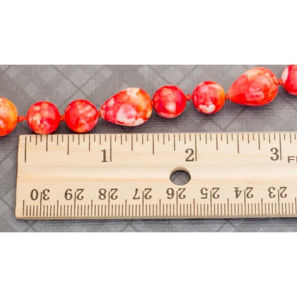 Vintage Boho Red Beaded Necklace 28 Inches G11 - Picture 3 of 3